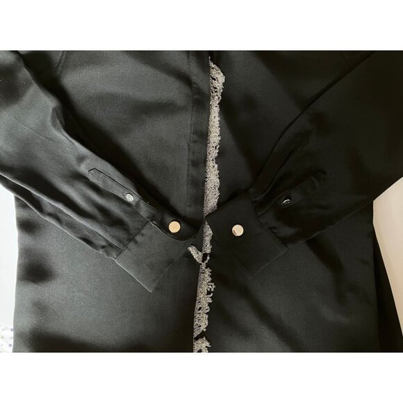 Alexander Wang Black Button Up Blouse with Metal Detailing Size 8 - Picture 5 of 6